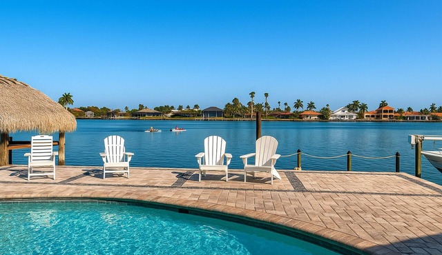 Dolphin Cove Villa Gulf Access Waterfront Heated Pool & Hot Tub Game Room in Cape Coral
