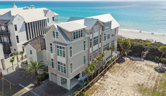 NEW 30A GULF-FRONT STUNNER! Game Room, Pool, LSV/Golf Cart, Bikes! Sleeps 24! in Santa Rosa Beach