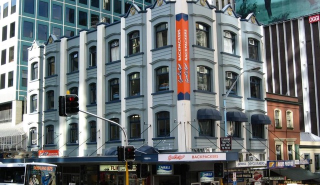 Surf 'N' Snow Backpackers Across Sky Tower in Auckland